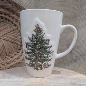Spode Christmas Tree Tall Latte Mug, Green Interior
